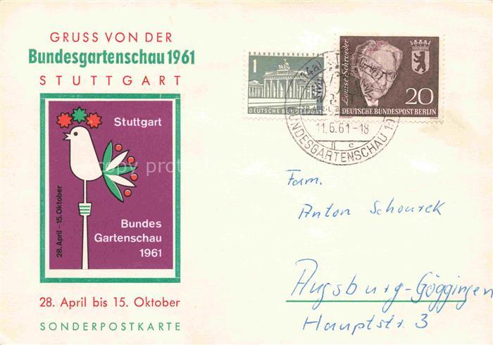 BUGA Bundesgartenschau Stuttgart Sonderpostkarte
