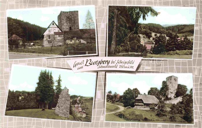 Burgberg Koenigsfeld Schwarzwald BW Gasthaus Pension Kranz Burgruine Teilansicht