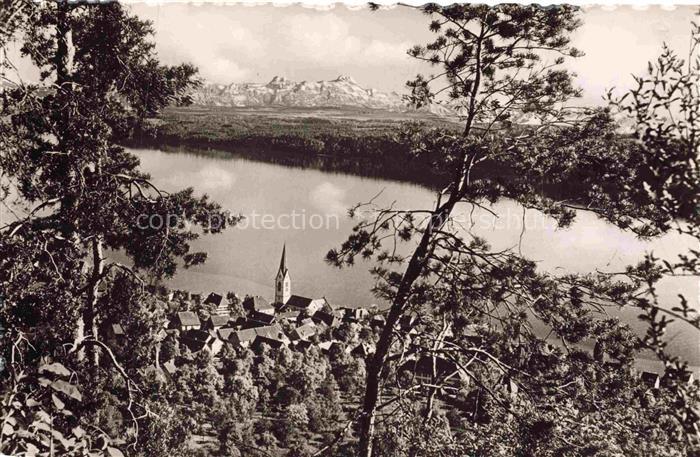 Sipplingen Bodensee Blick vom Haldenhof mit Schweizer Bergen
