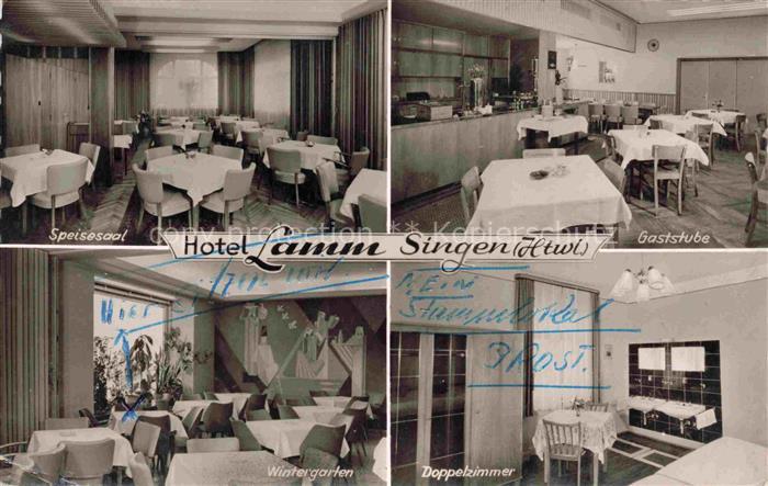 SINGEN Hohentwiel BW Hotel Lamm Speisesaal Gaststube Wintergarten Doppelzimmer
