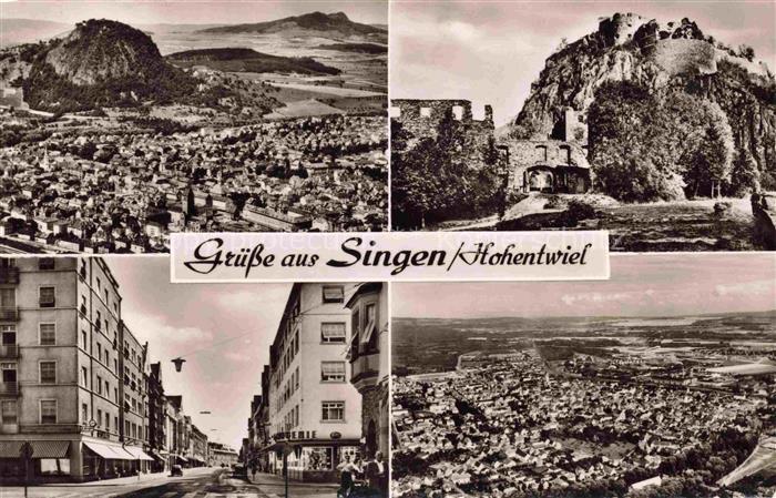 SINGEN Hohentwiel BW Fliegeraufnahmen Festung Strasse