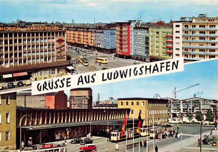 LUDWIGSHAFEN  Rhein Stadtblick Bahnhof