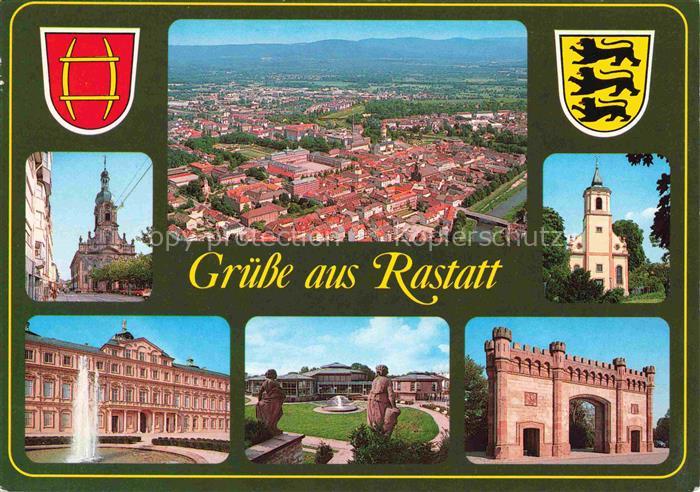 RASTATT Baden BW Fliegeraufnahme Kirche Barockschloss Rathaus Park Museumstor