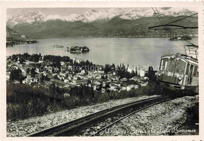 Stresa Borromeo Lago Maggiore IT Panorama Bergbahn