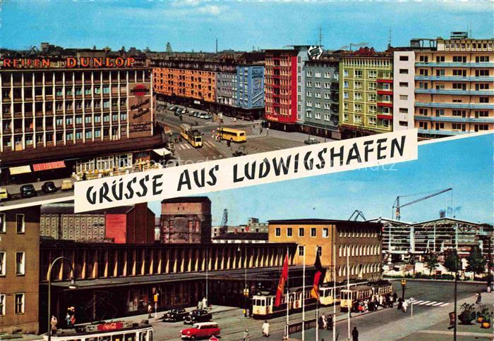 LUDWIGSHAFEN  Rhein Stadtblick Bahnhof