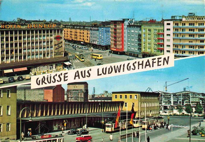 LUDWIGSHAFEN  Rhein Stadtblick Bahnhof