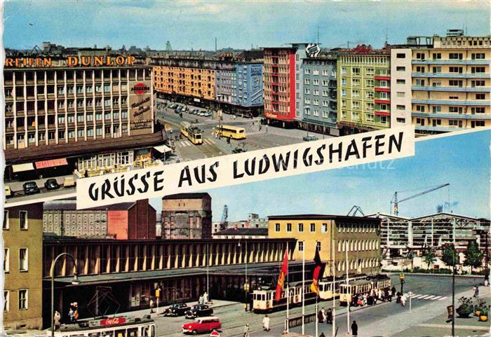 LUDWIGSHAFEN  Rhein Stadtblick Bahnhof