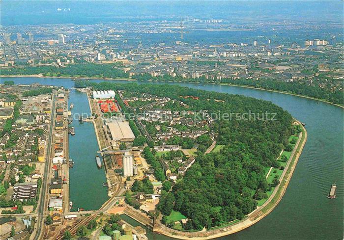 LUDWIGSHAFEN  Rhein Fliegeraufnahme mit Stadtpark und Luitpold Hafen