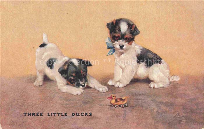 Tucks Verlag Tucks Oilette Serie Nr. 3598 Ducks Hunde Spielzeug Ente