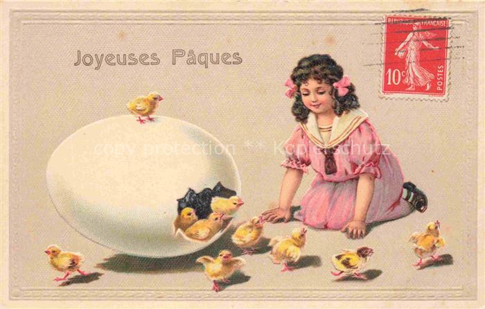 Ostern Easter Paques Pasqua-- Kueken Eier Maedchen