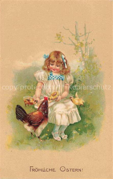 Ostern Easter Paques Pasqua-- Huehn Kueken Maedchen