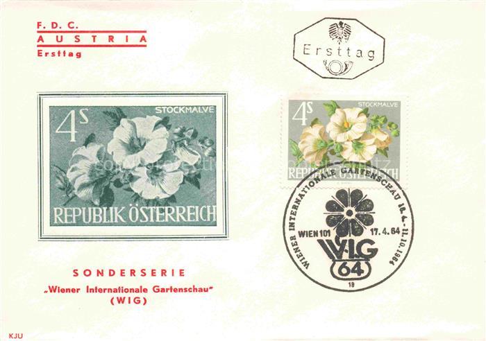 WIGA WIG Wiener Gartenschau WIEN AT oesterreich Briefumschlag Stockmalve