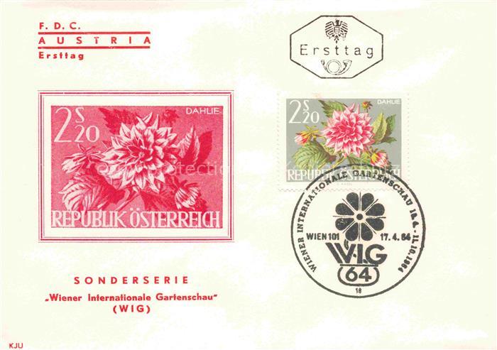 WIG WIGA Wiener Gartenschau WIEN AT oesterreich Dahlien Briefumschlag