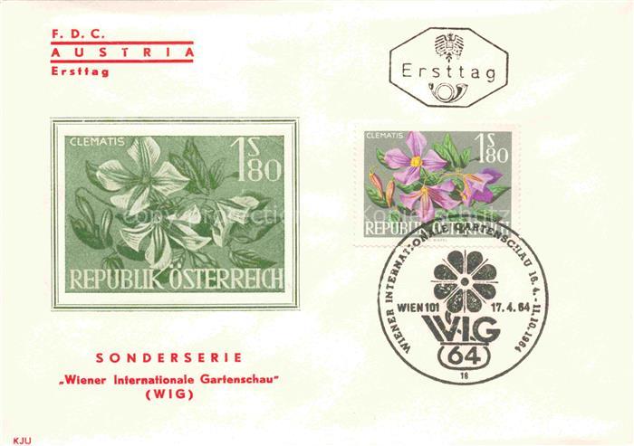 WIG WIGA Wiener Gartenschau WIEN AT Clematis Briefumschlag oesterreich