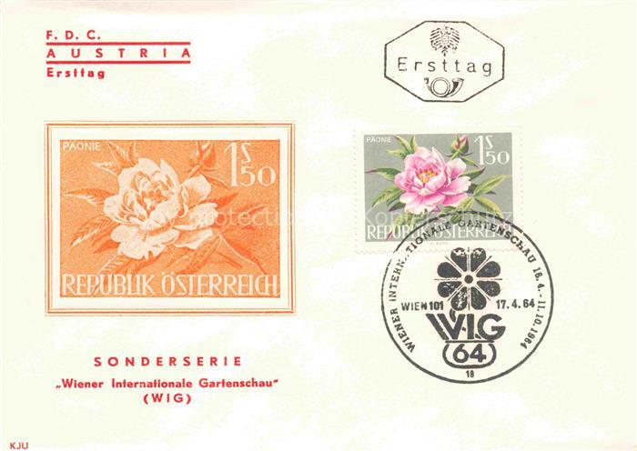 WIG WIGA Wiener Gartenschau WIEN AT Paonie Pfingstrosen Briefumschlag