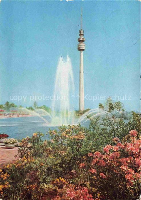 BUGA Bundesgartenschau Dortmund Ruhrallee Flamingos Teich Fernmeldeturm