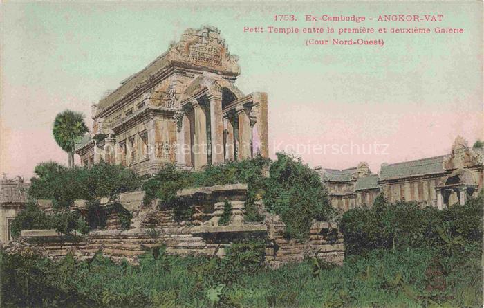 Angkor-Vat-Wat Kambodscha Petit Temple entre la premiere et deuxieme Galerie