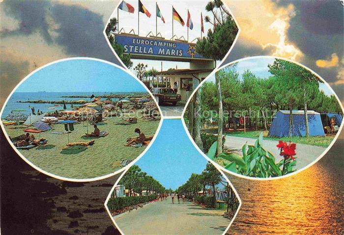 Treporti Venezia IT Eurocamping Stella Maris Strandpartie Strandweg