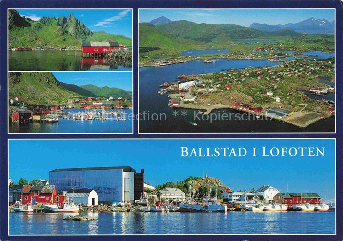 Ballstad Lofoten Nordland Norge Teilansichten Fliegeraufnahmen