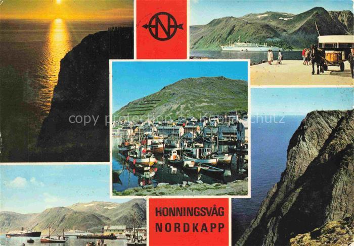 Honningsvag Norge Panorama Teilansichten Hafen Strand