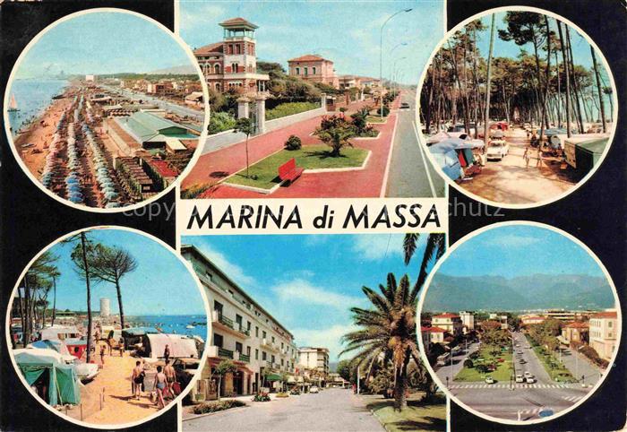 Marina di Massa Toscana IT Strandpartien Promenade Camping Strasse