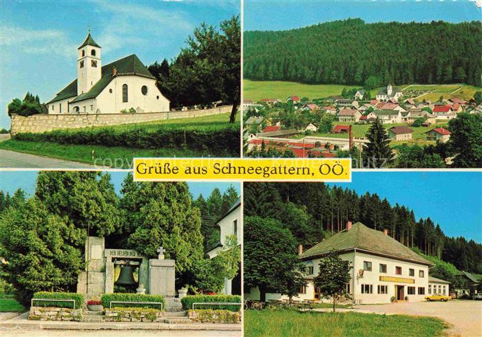 Schneegattern Lengau Oberoesterreich AT Kirche Ortsbild Kriegerdenkmal Gasthaus