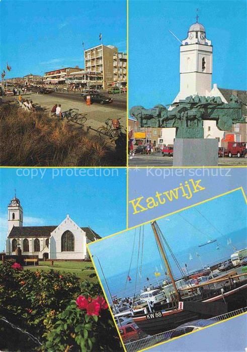 Katwijk aan Zee NL Ortspartie Kirche Bootshafen