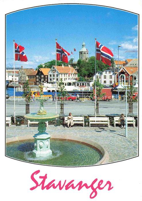 Stavanger Norge Brunnen Stadtplatz
