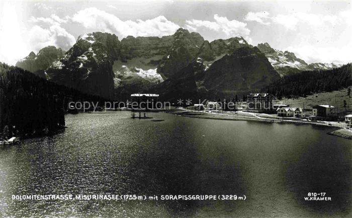 Misurinasee Auronzo Cadore IT Dolomitenstrasse mit Sorapisgruppe