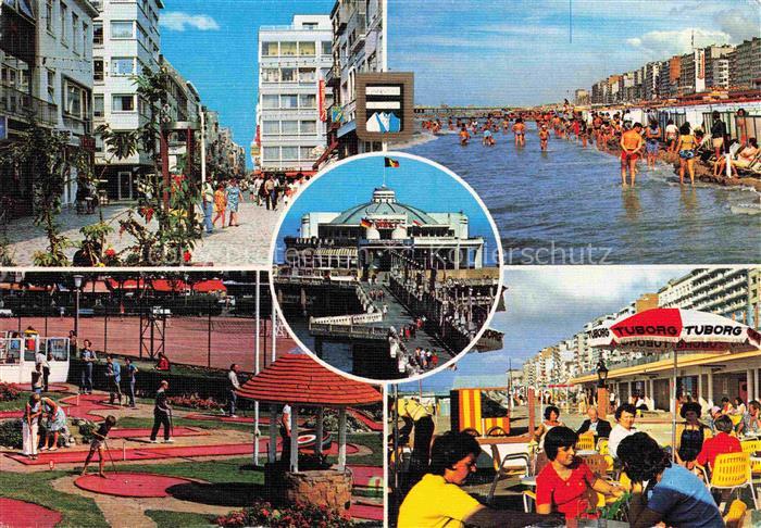 BLANKENBERGE Blankenberghe Belgie Fussgaengerzone Strandbad Minigolf Strassencaf