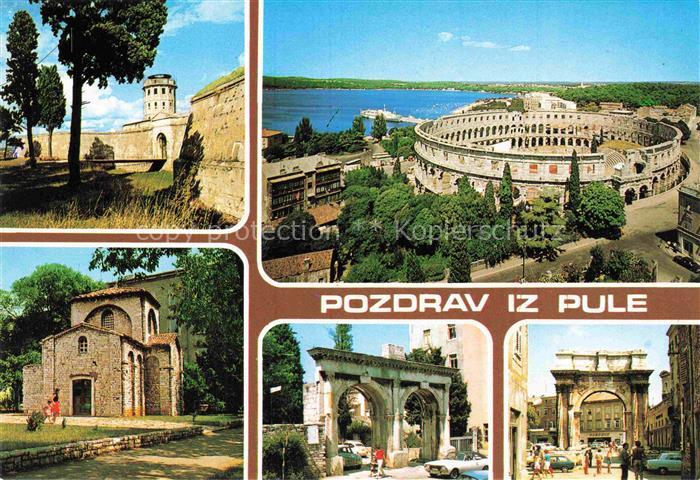 Pula Pola Croatia Schloss Amphitheater Kirche Torbogen