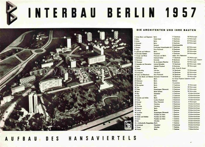 BERLIN  CITY Interbau Berlin 1957 Fliegeraufnahme
