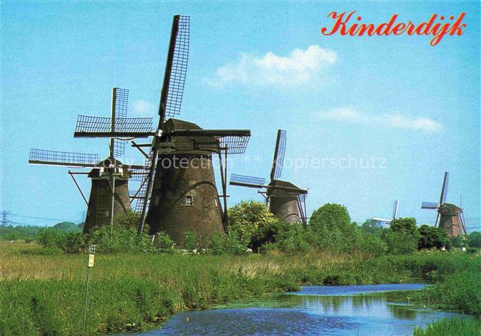 Kinderdijk Molenlanden Zuid-Holland NL Windmuehlen