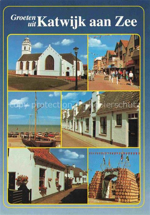 Katwijk aan Zee NL Kirche Dorfstrasse Bootshafen