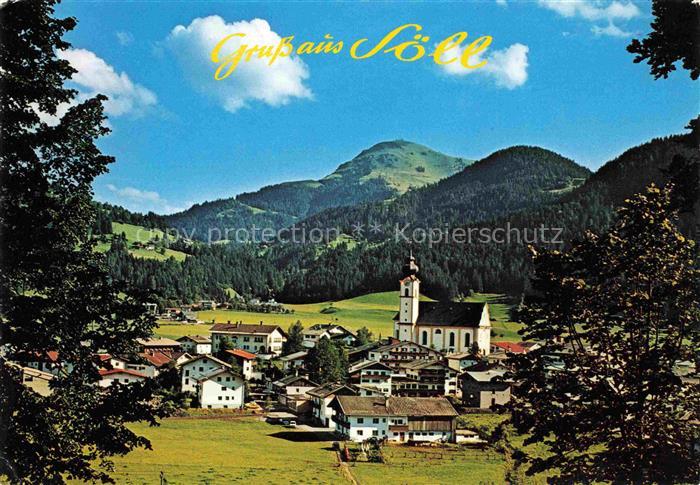 Soell Tirol AT Ortsansicht mit Hohe Salve