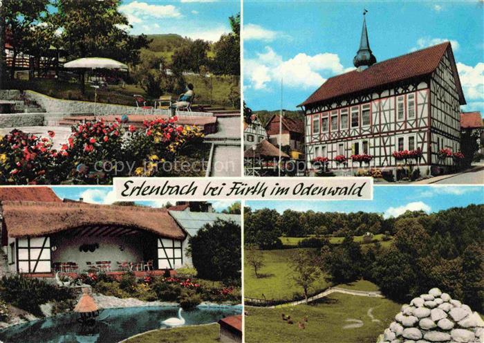 Erlenbach  Fuerth Odenwald Bergstrasse Hessen Park Terrasse Speisegaststaette Sc