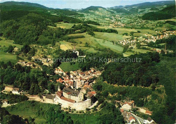 Schoenberg Bensheim Hessen Fliegeraufnahme mit Schloss Schoenberg