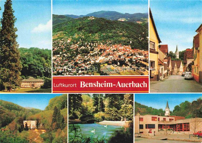 Auerbach Bergstrasse Bensheim Hessen Fliegeraufnahme Ortspartien Schwanenteich K