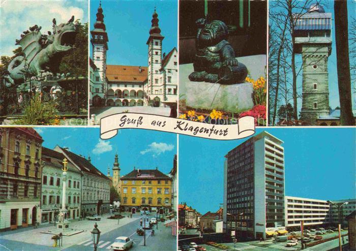 KLAGENFURT Woerthersee Kaernten AT Lindwurmbrunnen Landhaus Woerthersee-Mandt Au