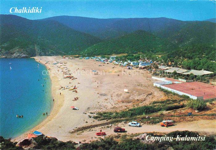 Chalkidiki Halkidiki Greece Camping Kalamitsi Strand Tennisanlage