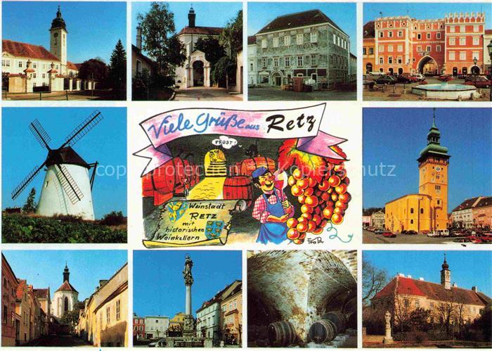 Retz Weinviertel Niederoesterreich AT Kirchen Windmuehle Klostergasse Mariensaeu