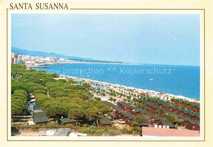 Santa Susanna Barcelona ES Kuestenpanorama Strand Camping Bon Repos