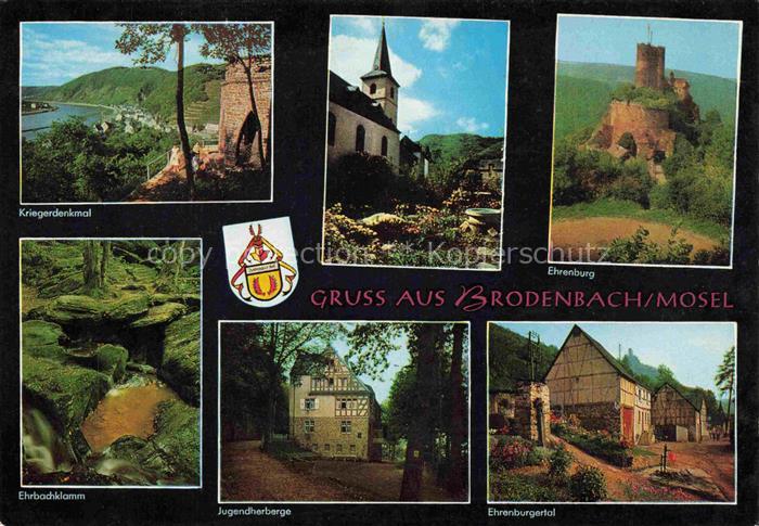 Brodenbach Mosel Rheinland-Pfalz Panorama Kriegerdenkmal Ehrbachklamm Kirche Ehr