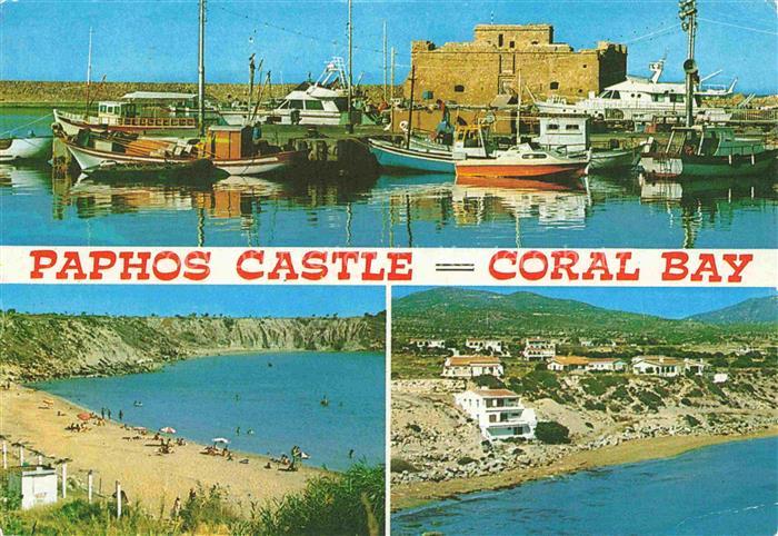 Paphos Pafos Cyprus Coral Bay Hafen Strand Luftaufnahme