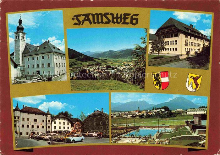 Tamsweg Lungau AT Teilansichten Ortszentrum Freibad Panorama Sommerfrische