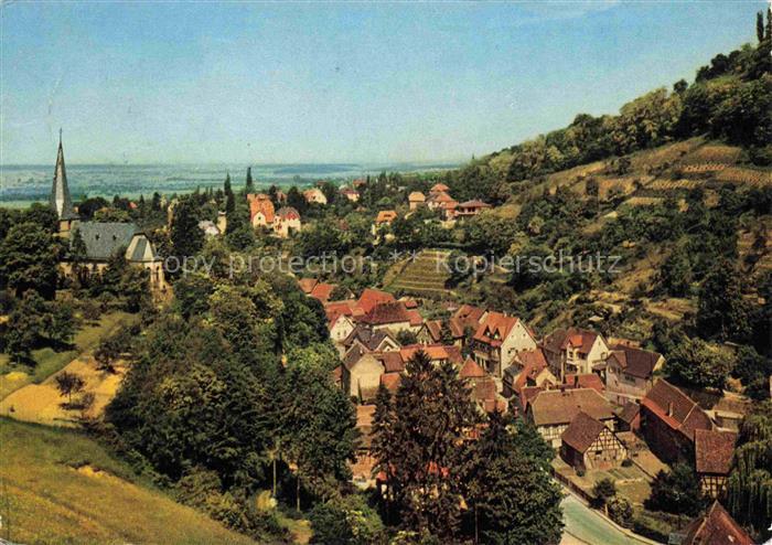 Auerbach Bergstrasse Bensheim Hessen Teilansicht Luftkurort mit Kirche