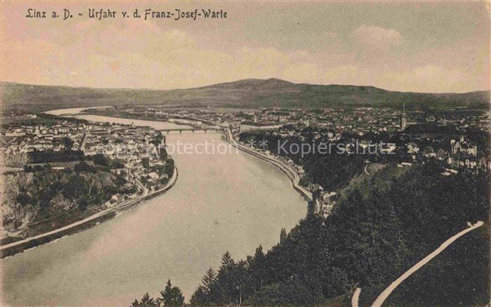 LINZ DONAU AT Urfahr von der Franz Josef Warte