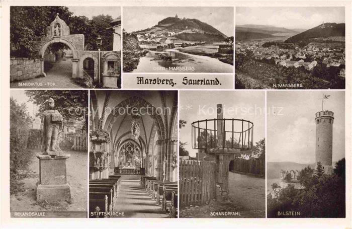 Marsberg Sauerland Benediktus Tor Panorama Marsberg Rolandsaeule Stiftskirche Sc