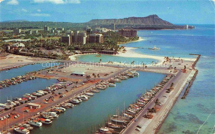 Honolulu Hawaii USA Yacht Harbor Air View
