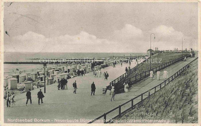 BORKUM Nordseebad Neuerbaute Buergermeister Kleviet Strand Promenade